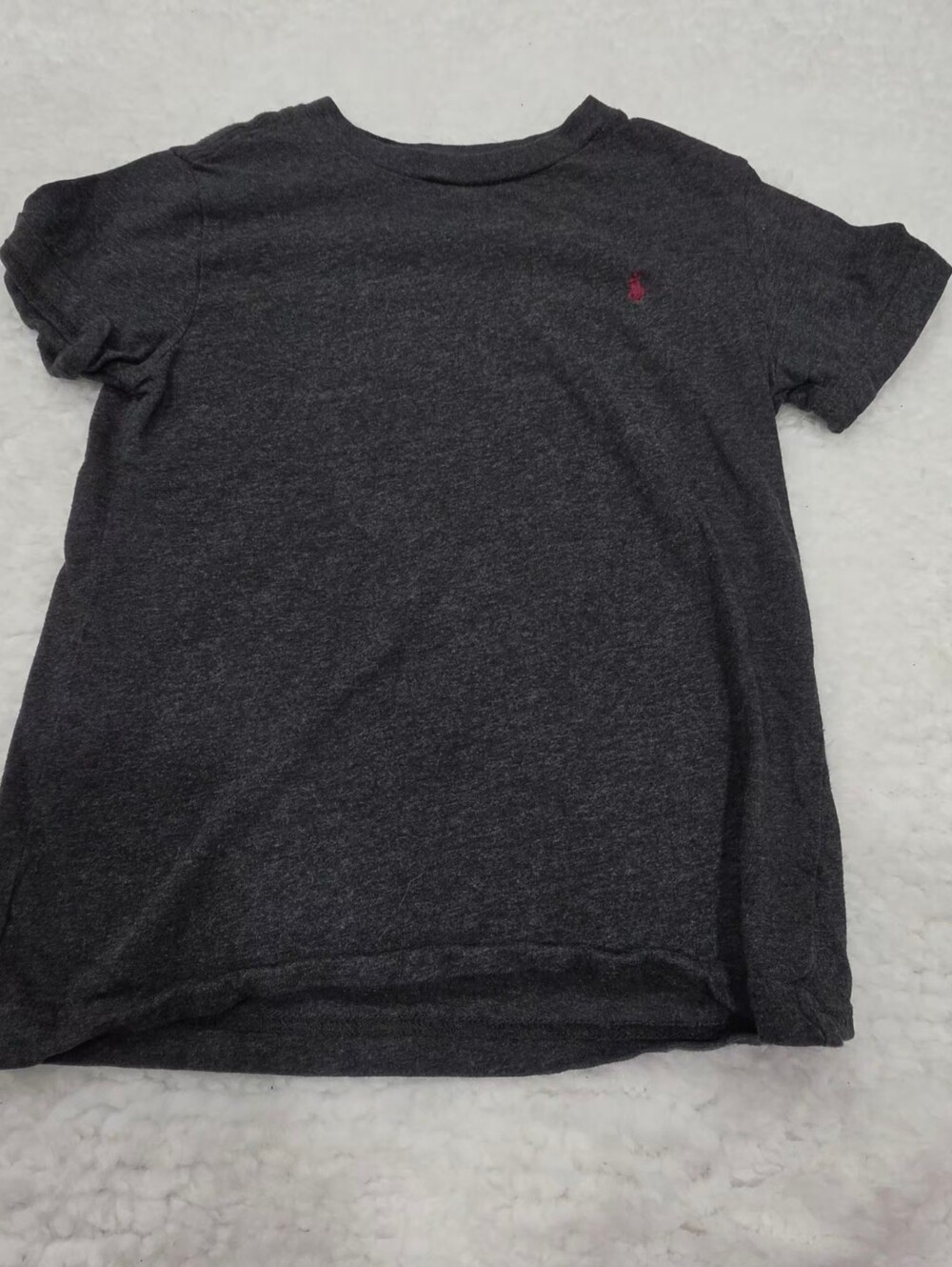 Polo by Ralph Lauren Charcoal Crew Neck T-Shirt with Red Pony